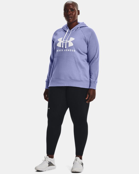 Women's UA Rival Fleece Sportstyle Graphic Hoodie, Purple, pdpMainDesktop image number 2